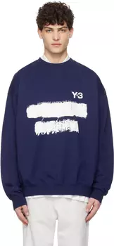 Синяя графическая толстовка Crew Y-3