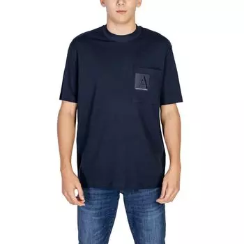Синяя хлопковая футболка Armani Exchange