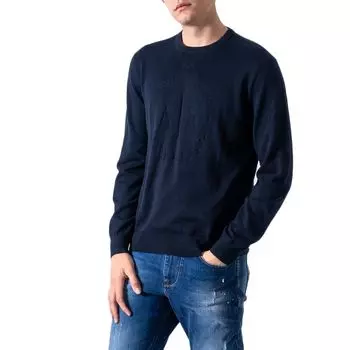 Синяя хлопковая футболка Armani Exchange