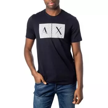 Синяя хлопковая футболка Armani Exchange