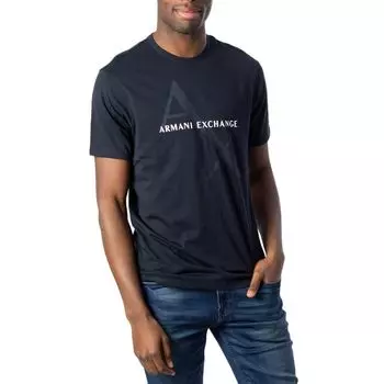 Синяя хлопковая футболка Armani Exchange