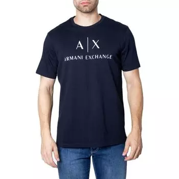 Синяя хлопковая футболка Armani Exchange