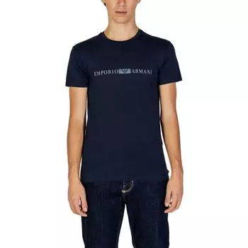 Синяя хлопковая футболка Emporio armani underwear