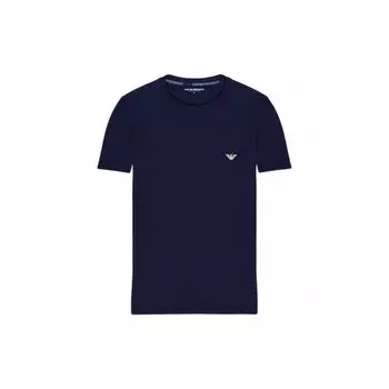 Синяя хлопковая футболка Emporio armani underwear