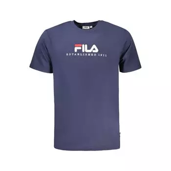 Синяя хлопковая футболка Fila