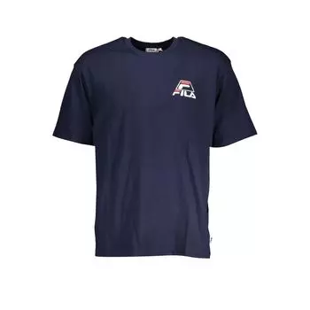 Синяя хлопковая футболка Fila