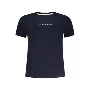 Синяя хлопковая футболка Guess Shoes