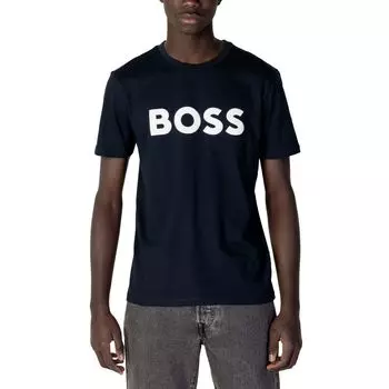 Синяя хлопковая футболка Hugo Boss