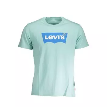 Синяя хлопковая футболка Levis, синий