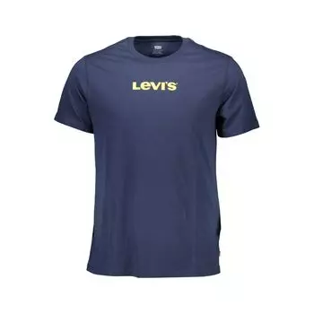 Синяя хлопковая футболка Levis, синий