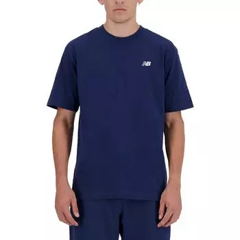 Синяя хлопковая футболка New Balance