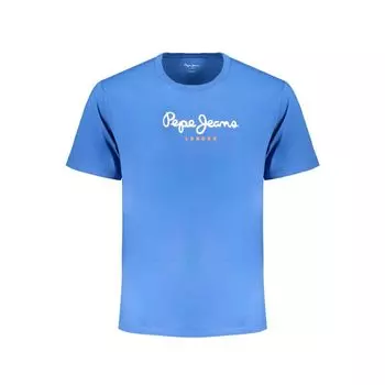 Синяя хлопковая футболка Pepe Jeans