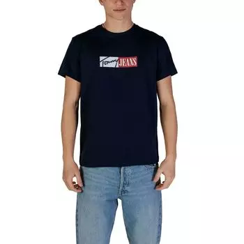 Синяя хлопковая футболка Rigenerato Tommy Jeans