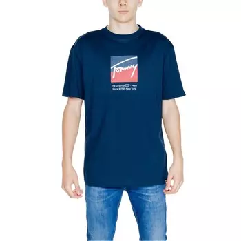 Синяя хлопковая футболка Rigenerato Tommy Jeans
