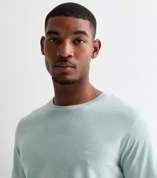 Синяя хлопковая футболка с логотипом Jack & Jones с круглым вырезом Jack & Jones, бледно-голубой