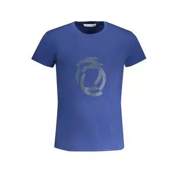 Синяя хлопковая футболка Trussardi