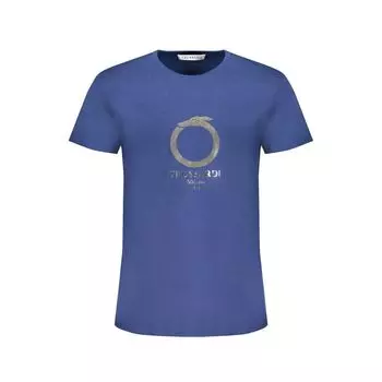 Синяя хлопковая футболка Trussardi