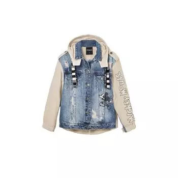 Синяя хлопковая куртка Desigual