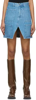 Синяя хлопковая мини-юбка Lourdes