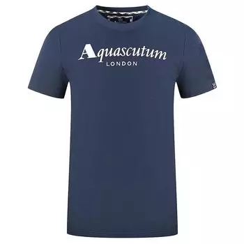 Синяя хлопковая мужская футболка Aquascutum