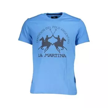 Синяя хлопковая мужская футболка La Martina