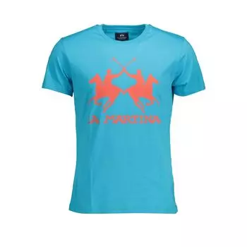 Синяя хлопковая мужская футболка La Martina