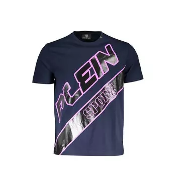 Синяя хлопковая мужская футболка Plein Sport