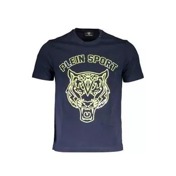 Синяя хлопковая мужская футболка Plein Sport