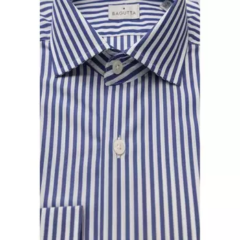 Синяя хлопковая мужская рубашка Bagutta, цвет Light Blue
