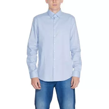 Синяя хлопковая рубашка Calvin Klein