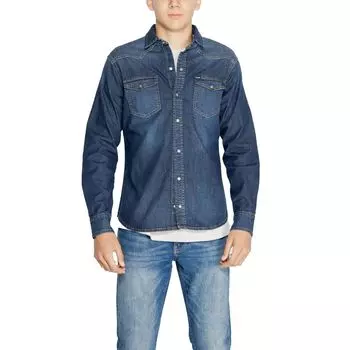 Синяя хлопковая рубашка Gas