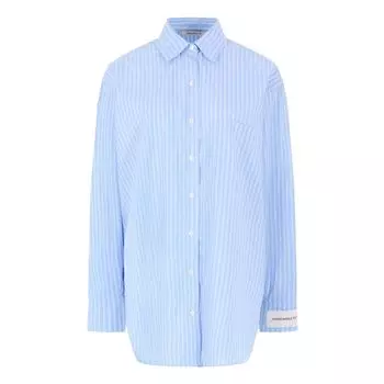 Синяя хлопковая рубашка HINNOMINATE, синий