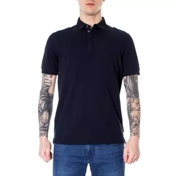 Синяя хлопковая рубашка-поло Armani Exchange