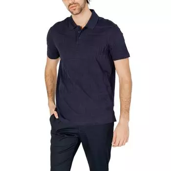 Синяя хлопковая рубашка-поло Armani Exchange