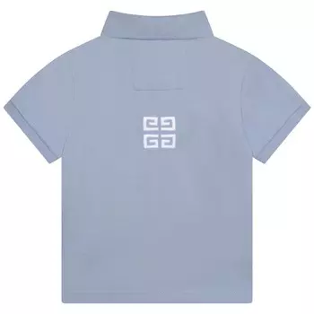 Синяя хлопковая рубашка-поло с логотипом Givenchy, синий