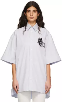 Синяя хлопковая рубашка We11done