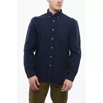 Синяя хлопковая рубашка Woolrich, Blue
