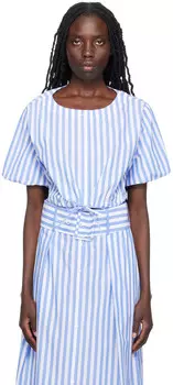 Синяя и белая блузка Эллингтона Staud