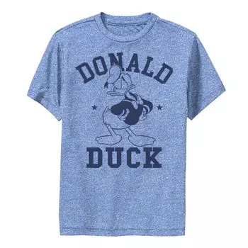 Синяя и белая футболка Disney's Donald Duck для мальчиков 8–20 лет с графическим рисунком Angry Pose Portrait Performance Licensed Character