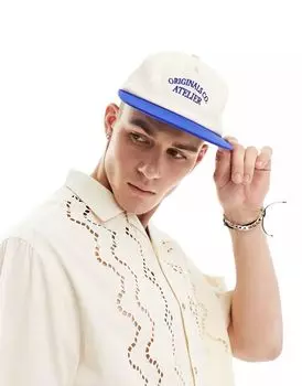 Синяя кепка с пятью панелями Jack & Jones с вышитым логотипом