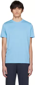 Синяя классическая футболка Sunspel