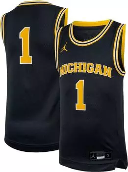 Синяя копия баскетбольной майки Jordan Youth Michigan Wolverines # 1