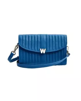 Синяя кожаная сумка через плечо Mimi Wolf, темно-синий