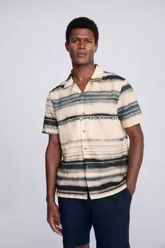 Синяя курортная кубинская рубашка с тай-дай и кубинским воротником MOSS, синий