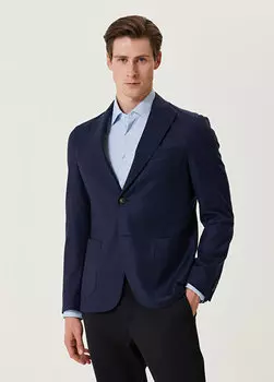 Синяя куртка из шерстяного трикотажа Pal Zileri