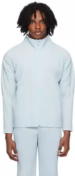 Синяя куртка со складками HOMME PLISSe ISSEY MIYAKE, светло-голубой