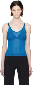 Синяя майка с V-образным вырезом Maryam Nassir Zadeh