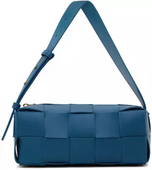Синяя маленькая сумка-кассета Brick Bottega Veneta