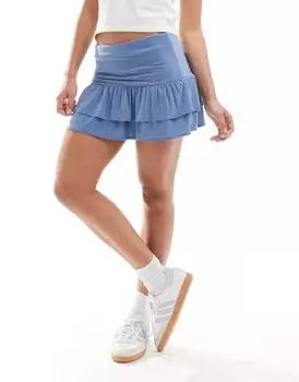 Синяя мини-юбка Collusion с рюшами