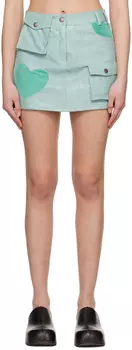 Синяя мини-юбка из искусственной кожи с люверсами Andersson Bell